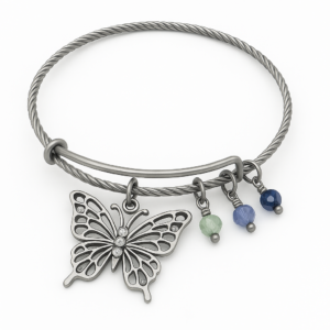 stainless-steel butterfly bangle