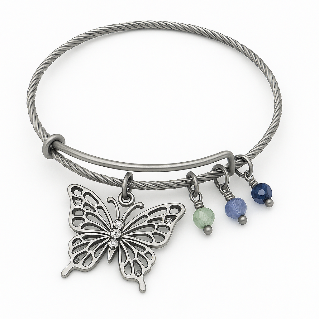 stainless steel butterfly bangle