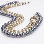 Grey and Ivory Pearls white background